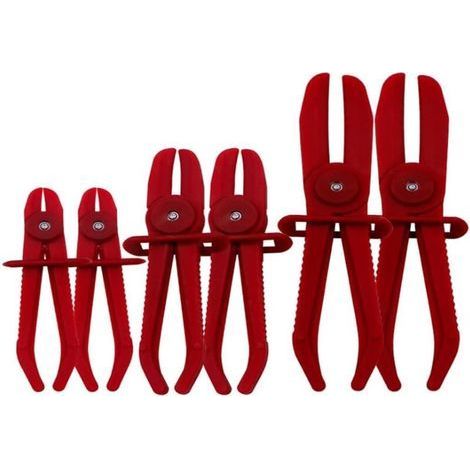 6 Pieces Fuel Hose Pliers Set, Red Hose Pliers, Flexible Hose Clamping Tool, Hose Clamp Pliers, for Brake Hoses, Fuel Hoses (1/5)