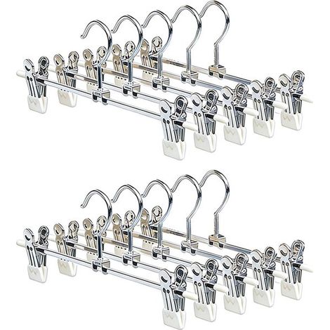 Grucce metalliche per pantaloni - 10 pezzi - con 2 clip staccabili - 30 cm di lunghezza - adatte per gonne - Stile A (1/5)
