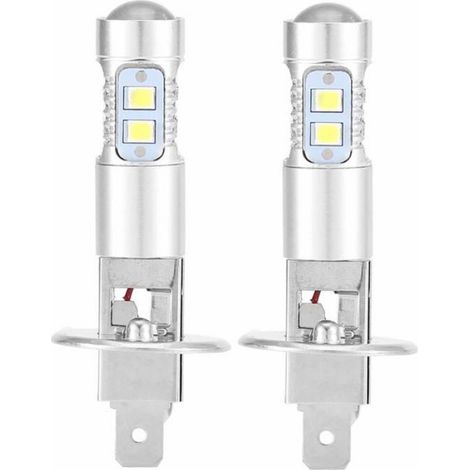 Ampoule Led H1 - 100 W - 1800 Lm - Température De Couleur 6000 K - Compatible Voiture - Pour Feux De Brouillard Et Phares - Lot De 2 (1/5)