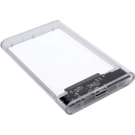 Boîtier disque dur 2,5 pouces transparent USB 3.0, câble amovible, débit 5Gbps, compatible SSD/HDD SATA 2.5" (1/4)