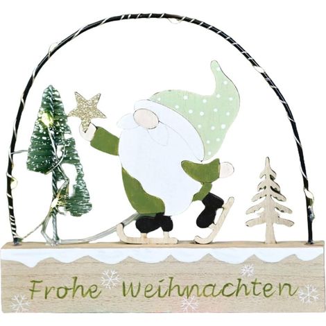 Figurine en Bois, Ornement enchanteur en Bois, pour Bureau et étagère de noël, présentoir de Vacances, Ornement de bibliothèque (1/2)