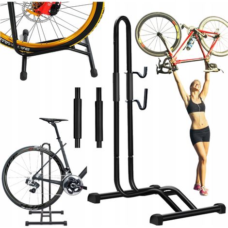 Cavalletto per bicicletta da assistenza, robusto, in acciaio, 2 in 1, con coperture in neoprene, stabile.