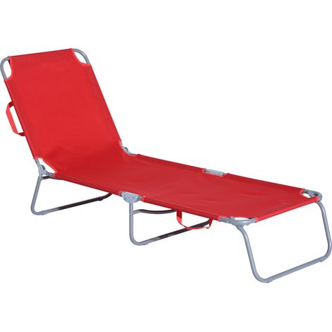 Chaise longue pliante Atlantar – Rouge (1/5)
