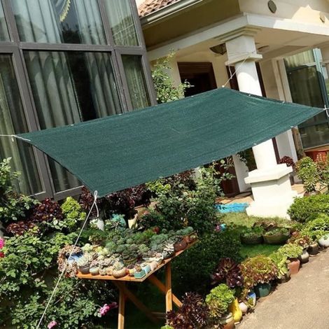 Filet d'ombrage avec œillets, 75% d'ombre, léger et Durable, Parasol résistant aux UV pour pergolas, Jardins, serres, Vert,2 x 3m (1/4)