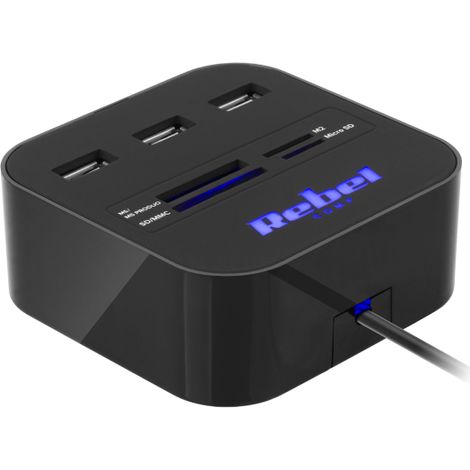 Répartiteur USB 2.0 Rebel 480 Mb/s pour carte microSD (1/3)