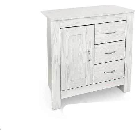 Mueble contenedor blanco con efecto madera 80x35x80 cm