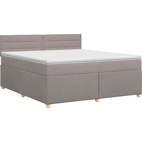 Maison Exclusive - Letto box spring con materasso Tortora 140 x 200 cm Tessuto (1/5)