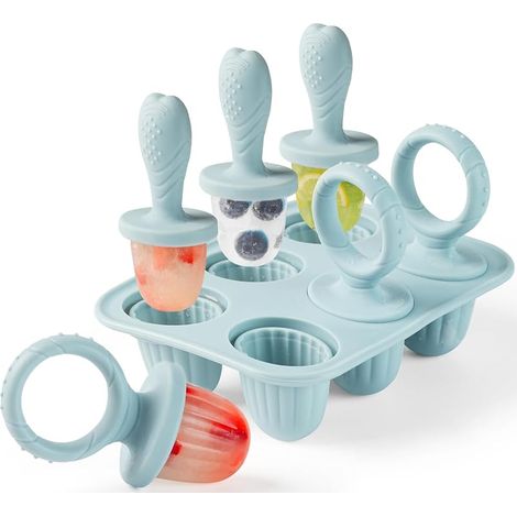 Baby-Eiscremeform, 6 x 17 ml Mini-Eiscremeformen aus BPA-freiem Silikon mit Beißstielen für Kinder, kleine Eisform für die Beikost (1/5)