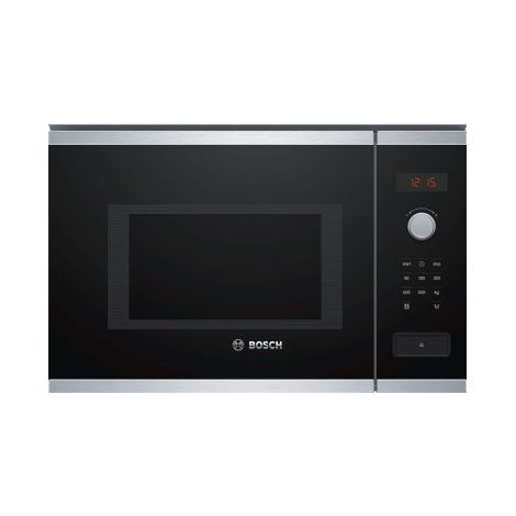 Bosch – Micro-ondes encastrable 25L 900W – 7 programmes automatiques – Écran LED rouge – Commandes électroniques – Dimensions cavité 20.8x32.8x36.9cm