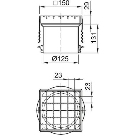 ACO Aufsatzstück Variant-CR 150x150/L15 V2A/rutschh./Gitterrost V2A lose eingel., 9579.40.92