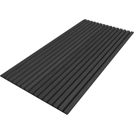 Panel acústico de pared para interiores de 60 x 120 cm de MDF sobre fieltro de poliéster, acabado roble negro, 0,72 m² (SATAKUPA