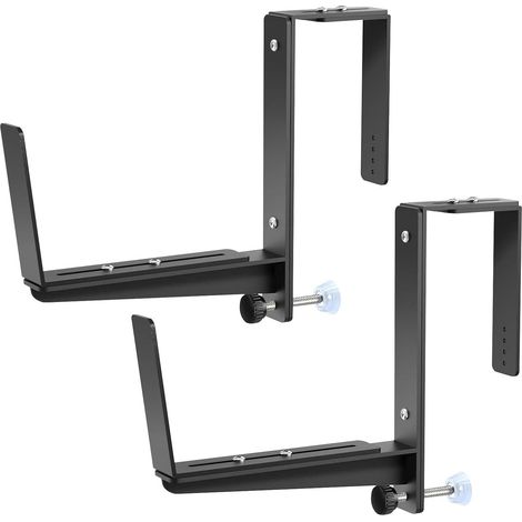 Lot de 2 supports de jardinière de balcon robustes pour fenêtre, support de jardinière réglable, support de jardinière stable pour balcon, terrasse et clôture (1/5)