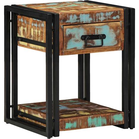 Table de chevet avec tiroir 2 pcs Cabinet de chevet Table de nuit Multicolore 40 x 40 x 50 cm (1/5)