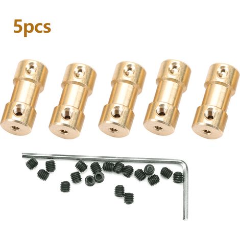 5pcs Motor Copper Shaft Coupling Coupler Connector Sleeve Transfer Joint Adapter (3.0-6.0mm)