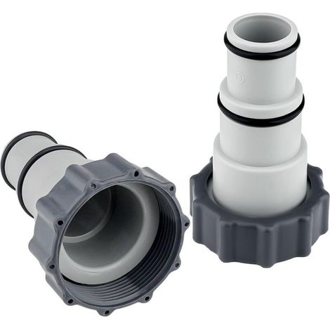 Poolschlauchadapter, 2er-Set Typ-A-Adapter für 32–38-mm-Schläuche, kompatibel mit Poolpumpen. Poolzubehör mit Gewinde und Dichtung. (1/4)