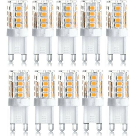 Lot de 10 Projecteur LED, lumière décorative LED, ampoule LED G9, 5 W blanc chaud blanc froid, ampoules LED à économie d'énergie, ampoule halogène de rechange, AC 230 V non dimmable (1/4)