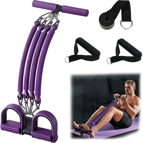 Multifunctional Elastic Fitness Tension Rope with Pedals and Handles – 45 kg Adjustable, Elastic Sport Home Fitness High Strength for Abs, Yoga and Home Workout (1/5)