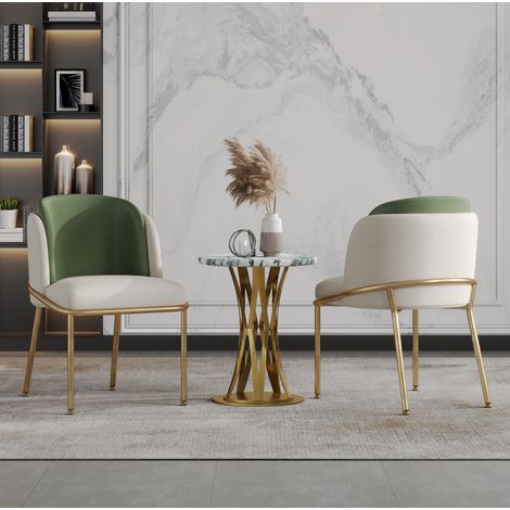 Silla de comedor minimalista, respaldo ergonómico, patas ajustables, metal y madera, beige (1/5)
