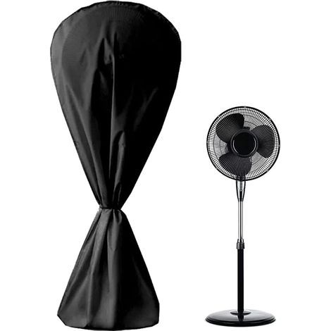Housse de ventilateur étanche à la poussière 210D Oxford 420D sur pied rond pour ventilateur électrique d'intérieur ou d'extérieur (noir) (1/4)