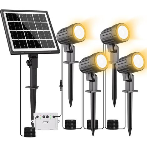 1 Projecteur Solaire, Panneau Monocristallin, Batterie 5000mAh, Étanche IP66, Pour Jardin Allée (1/5)