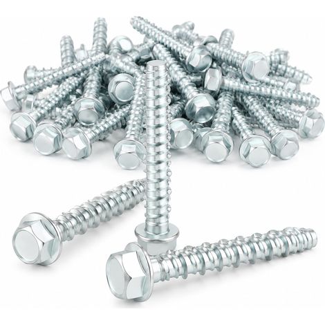Lot de 20 vis à béton M6 x 50 mm - Sans chevilles (1/5)