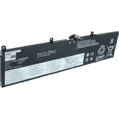 vhbw Akku kompatibel mit Lenovo ThinkPad P1 20MD002LUS, 2019, 20MD000DGE, 20MD0001GE, 20MD000SGE, 20MD000NGE Notebook (5150 mAh, 13,56 V, Li-Polymer) (1/5)