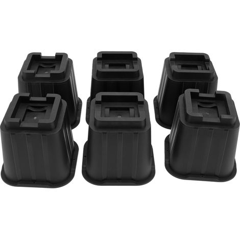 Set mit 6 vielseitigen Möbelfüßen aus schwarzem Kunststoff, Höhe 12,7 cm, geeignet für Büro, Wohnzimmer und Sofa (1/5)