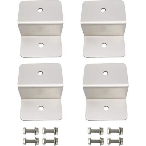 Kit de montage de panneaux solaires en Z avec écrous et boulons pour installation hors réseau sur toit de camping-car, bateau, 4 unités (1/4)