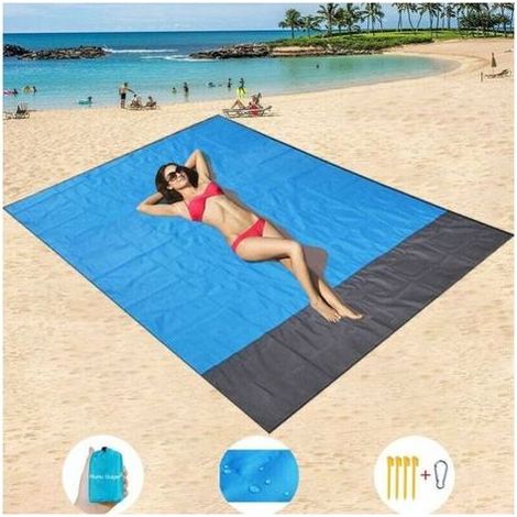 Extra Large Beach Mat 200cm x 145cm, Waterproof and Sandproof Picnic Blanket, Machine Washable Nylon (1/4)