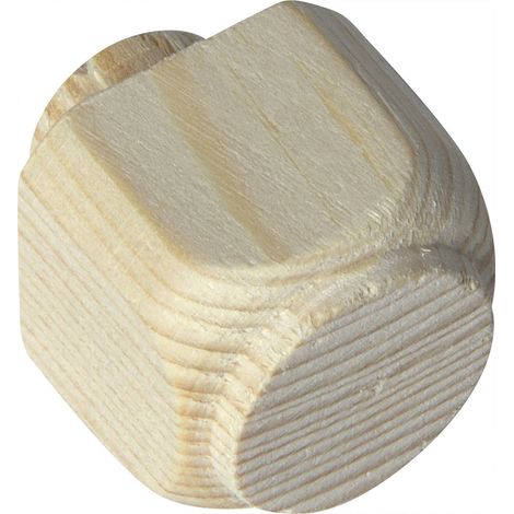 Clou décoratif en bois - 25 x 25 mm - Diamètre : 15 mm - En bois d'épicéa brut