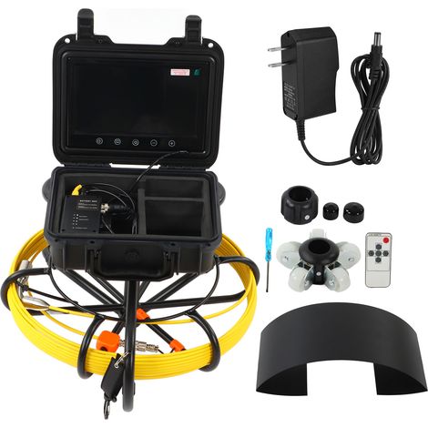 Caméra d'inspection de canalisation LCD 9 pouces, endoscope vidéo étanche IP68 pour usage domestique et industriel, prise US 100-240V, câble 20m / 65.6ft (1/5)