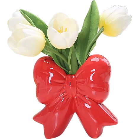 [Vase Céramique] Vase Original Boucle en Céramique - Décor Table D'Europe Style Moderne - Couleurs Rose Vert Clair Blanc - Cadeau Festif (1/3)