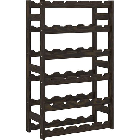 Wine Rack for 30 Bottles Black Solid Wood Pine vidaXL