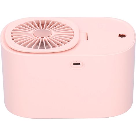 Ventilateur électrique portable 2 en 1 avec humidificateur, pliable à 90° pour bureau et maison - Rose