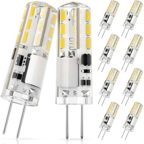 G4 LED Ampoule, 1.4W Equivalent 10W Halogène Lampe, AC/DC 12V, Blanc froid 6000K, 100LM, Non-Dimmable, Économies d’énergie, 360° Angle de Faisceaux - 10 Pièces [Classe énergétique F] (1/5)