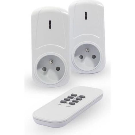 CHACON Kit de 2 prises telecommandees on/off avec telecommande