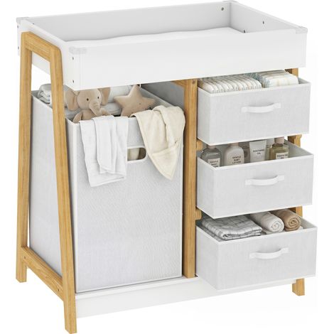 AIYAPLAY Baby Changing Table with 3 Drawers, Basket, Waterproof Pad (1/5)