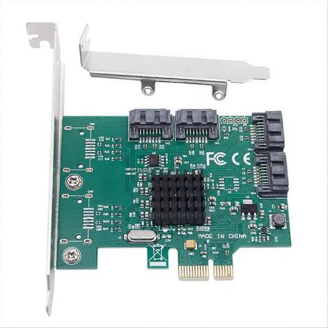 PCIe SATA auf SATA III Adapterkarte, Festplatten-Erweiterungscontroller, unterstützt 2 interne Anschlüsse, hohe Geschwindigkeit, Desktop-kompatibel, Montagesatz im Lieferumfang enthalten (1/5)