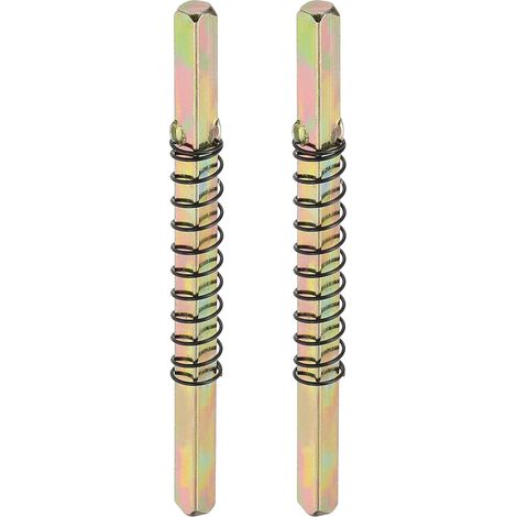 Axe de Bouton de Porte Carré 85x5mm, 2 Pcs Barre de Broche de Poignée de Porte en Acier au Carbone, avec Ressort de Limite, pour Plupart des Boutons de Porte à Mortaise, Doré (1/5)