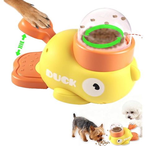 Dispenser di dolcetti a forma di anatra 2 in 1, giocattolo interattivo per cani e mangiatoia lenta, riduce la flatulenza, giocattolo intelligente per cani (1/5)