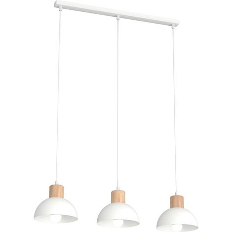 Suspension scandinave blanche bois 3xE27 Seco Emibig (1/5)