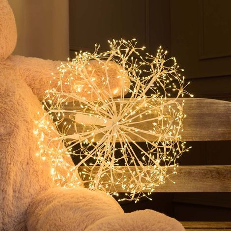 Sfera tonda Luminosa "Riccio" Bianco con Led luce calda decorazione natalizia per interno ed esterno -Ø 45 cm (1/5)
