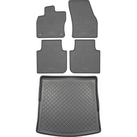 Skoda Kodiaq SUV (5 puertas) desde marzo de 2017. JUEGO: alfombrillas de goma para coche + alfombrilla para maletero. (1/5)