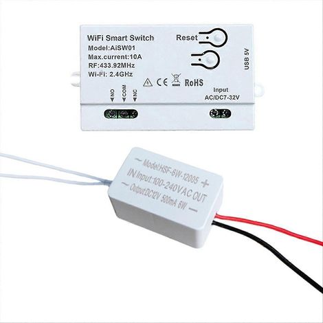 Module domotique WiFi Smart Switch DIY Minuterie 7-32V avec télécommande intelligente et convertisseur WiFi + RF433 (1/5)