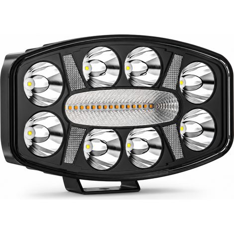 Phare de travail LED pour camion 24 V, éclairage blanc et jaune fixe avec fonction stroboscopique (1/5)