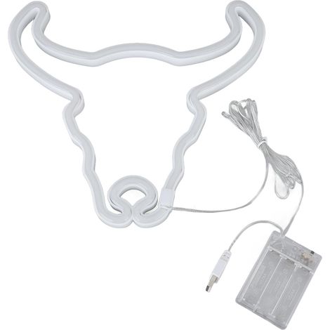 Veilleuse néon à LED décorative en forme de vache à suspendre pour fête de mariage, chambre à coucher, bar (1/5)