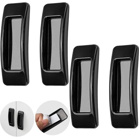 lot De 6 Poignes De Porte Rapides Autocollantes - 3 Couleurs, Poignes De Porte Coulissantes Autocollantes Pour Salle De Bain, Verre, Portes, Fentr (1/5)