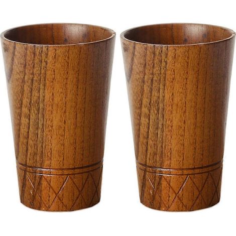 Tasse en Bois Vintage pour Thé ou Café, Récipient Bois pour Bureau et Maison