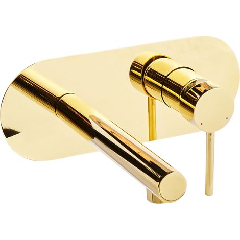 Grifo empotrado monomando de lavabo de latón dorado Clavijo (1/5)
