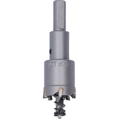 Scie cloche en acier rapide à trois lames, conception à angle d'inclinaison, outil de coupe durable pour le métal, clé hexagonale incluse, 25 mm